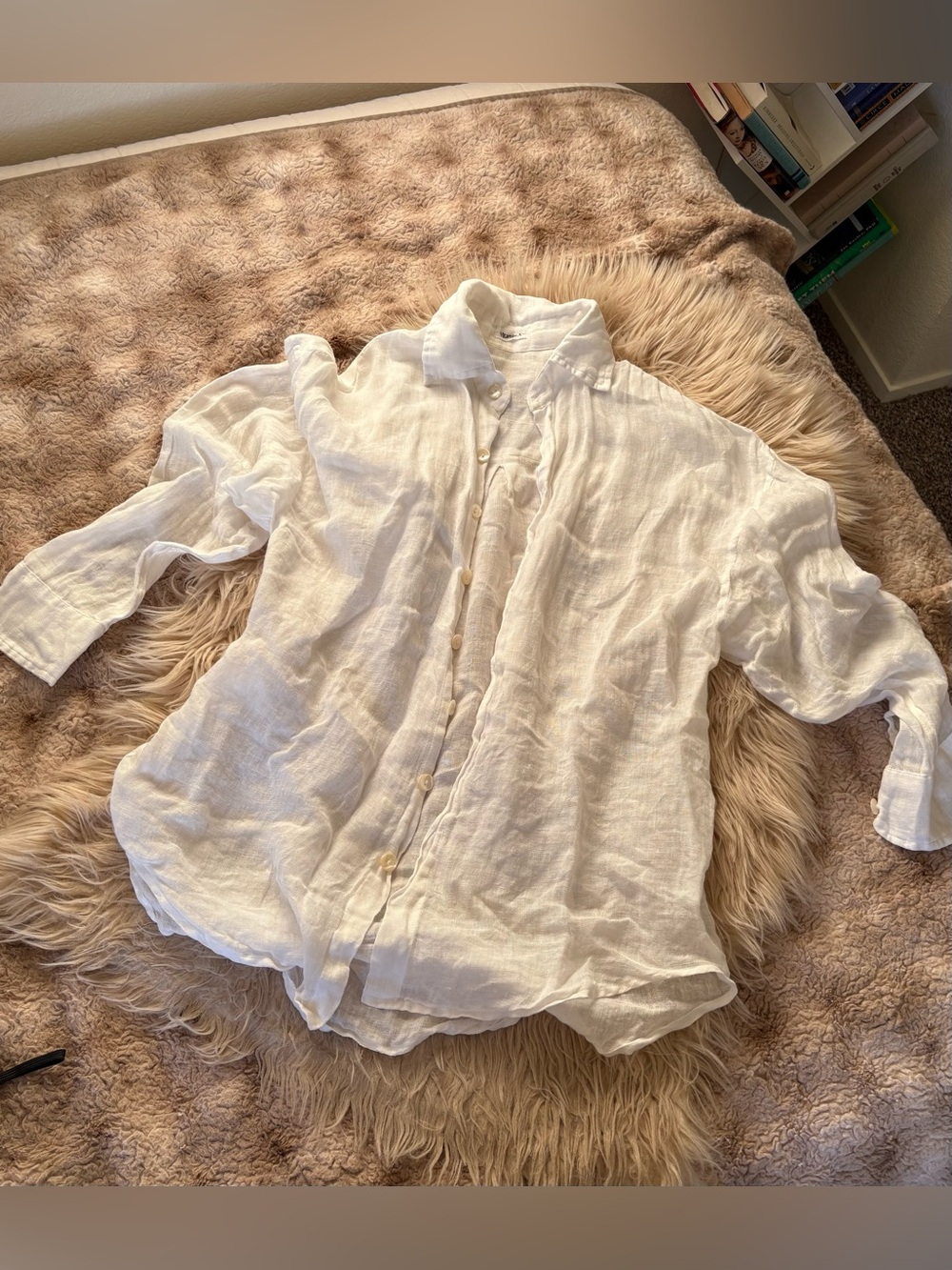 Vitamin A White Playa Linen Boyfriend Shirt